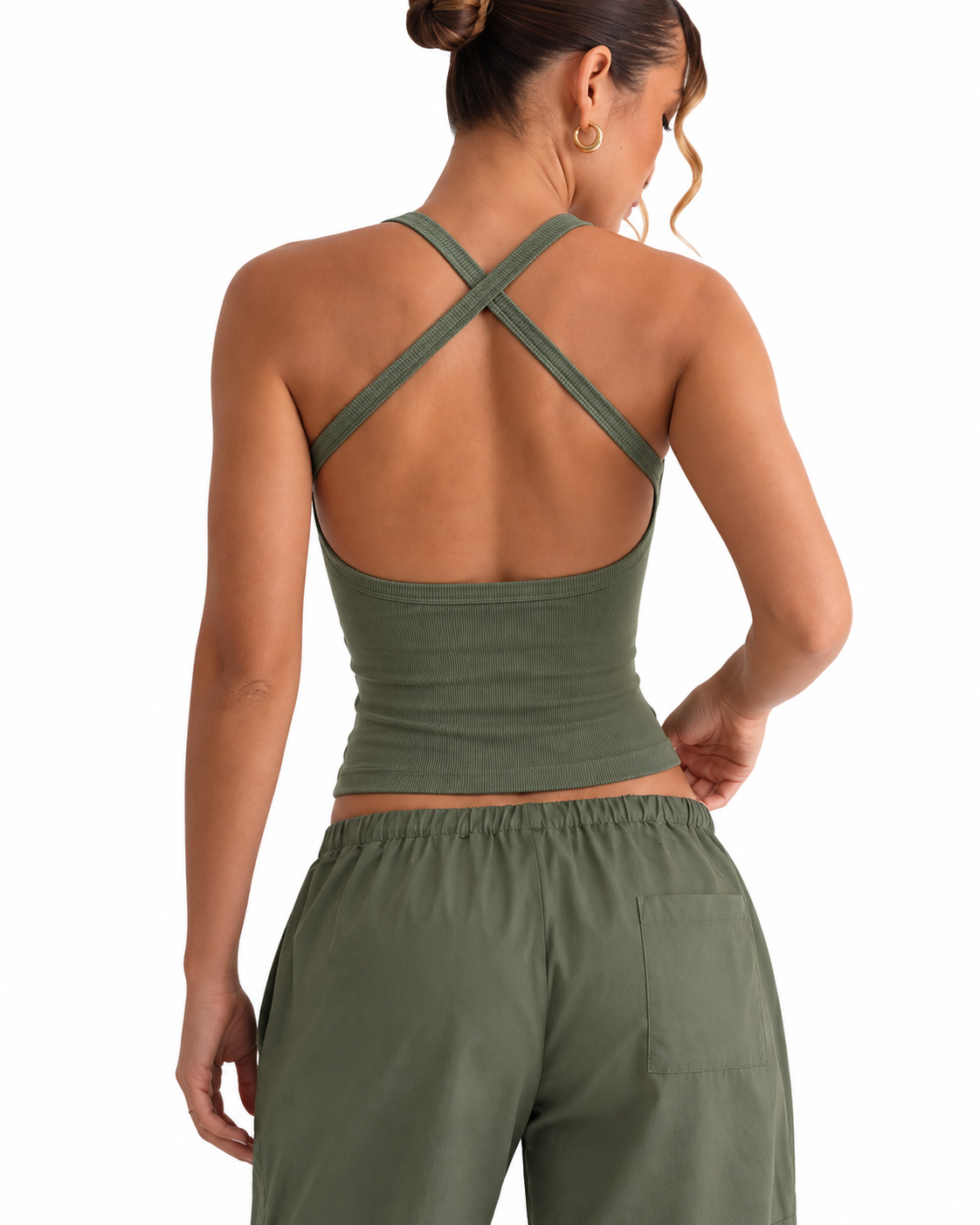 Noremi Backless Tank Top — The Cross-Strap Statement That Owns the Room