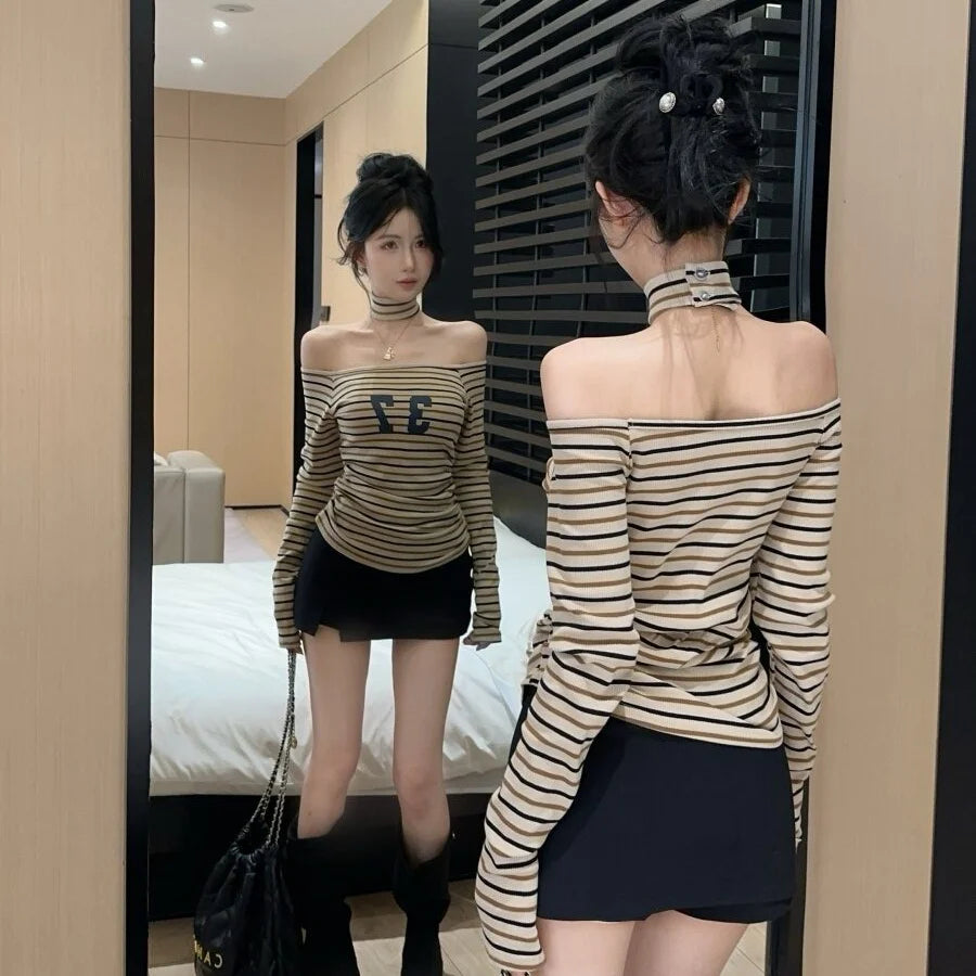 Noremi Off-Shoulder Crop Top — Ribbed Candy Colors That Set the Mood
